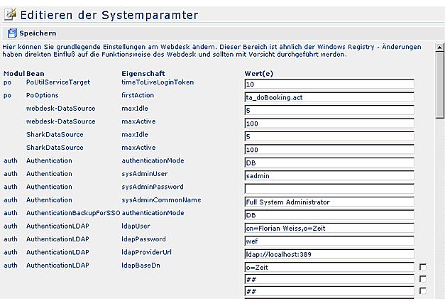 editieren systemparameter